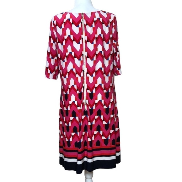 Eliza J Multi-Colored Geometric Patterned Dress Size 14 - Picture 6 of 7